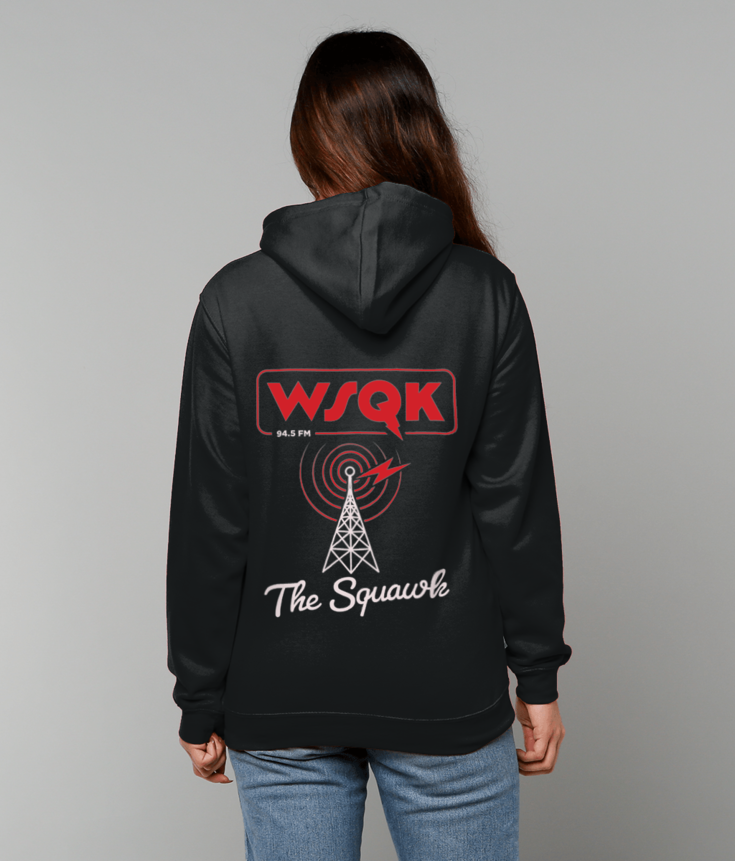WSQK 94.5 FM The Squawk – Stranger Things Inspired Radio Station Hoodie | ThreadForge UK