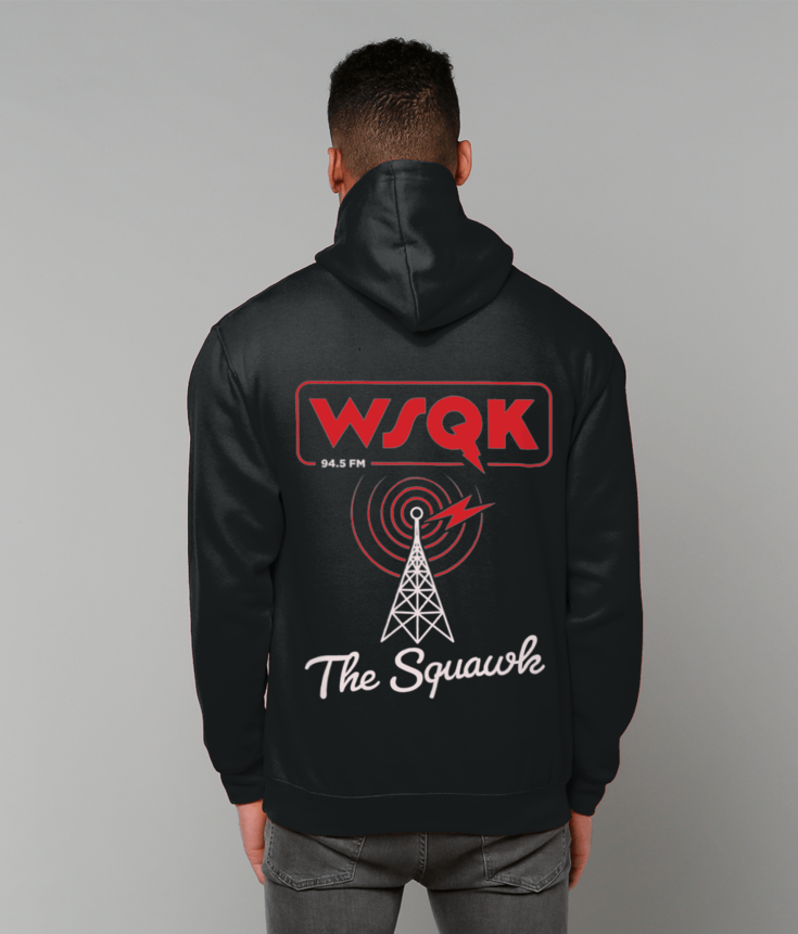 WSQK 94.5 FM The Squawk – Stranger Things Inspired Radio Station Hoodie | ThreadForge UK