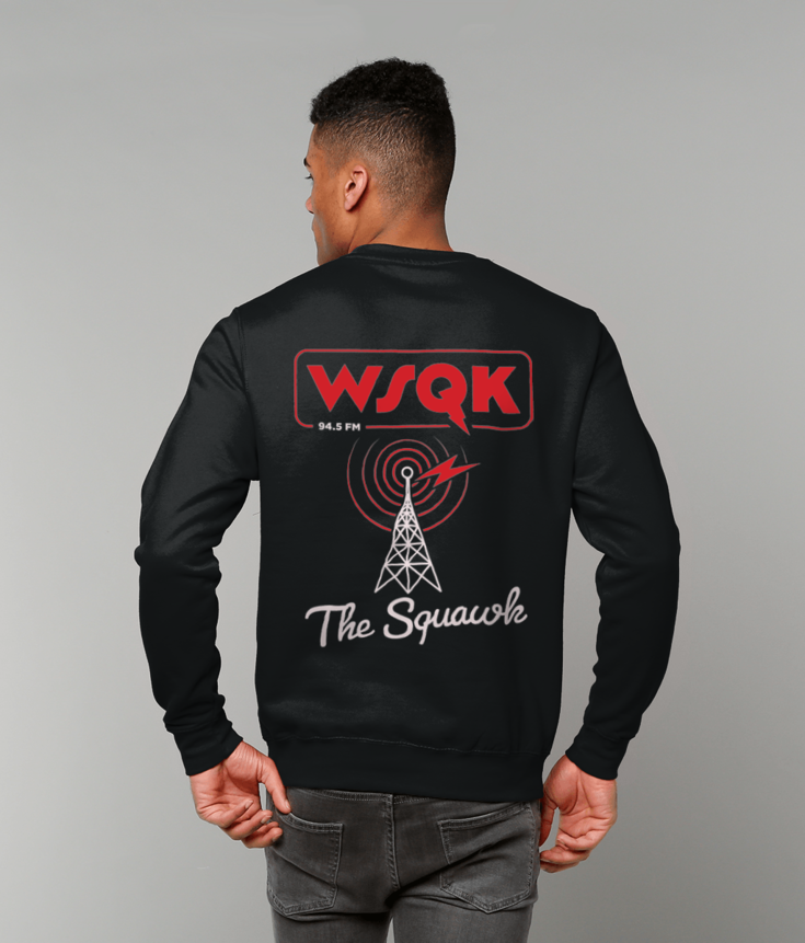 WSQK 94.5 FM “The Squawk” - Stranger Things Inspired Retro Radio Sweatshirt | ThreadForge UK