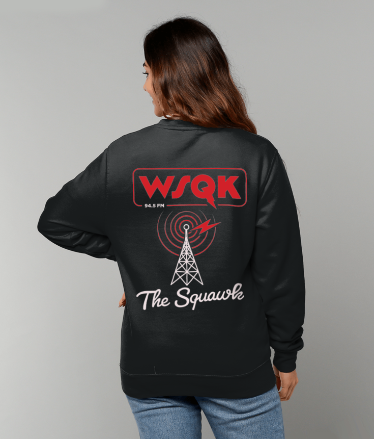 WSQK 94.5 FM “The Squawk” - Stranger Things Inspired Retro Radio Sweatshirt | ThreadForge UK