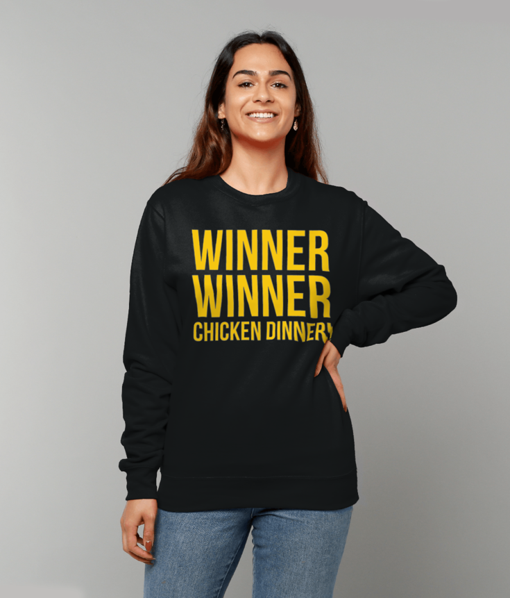 Winner Winner Chicken Dinner Sweatshirt – PUBG Inspired Gaming Jumper | ThreadForge UK