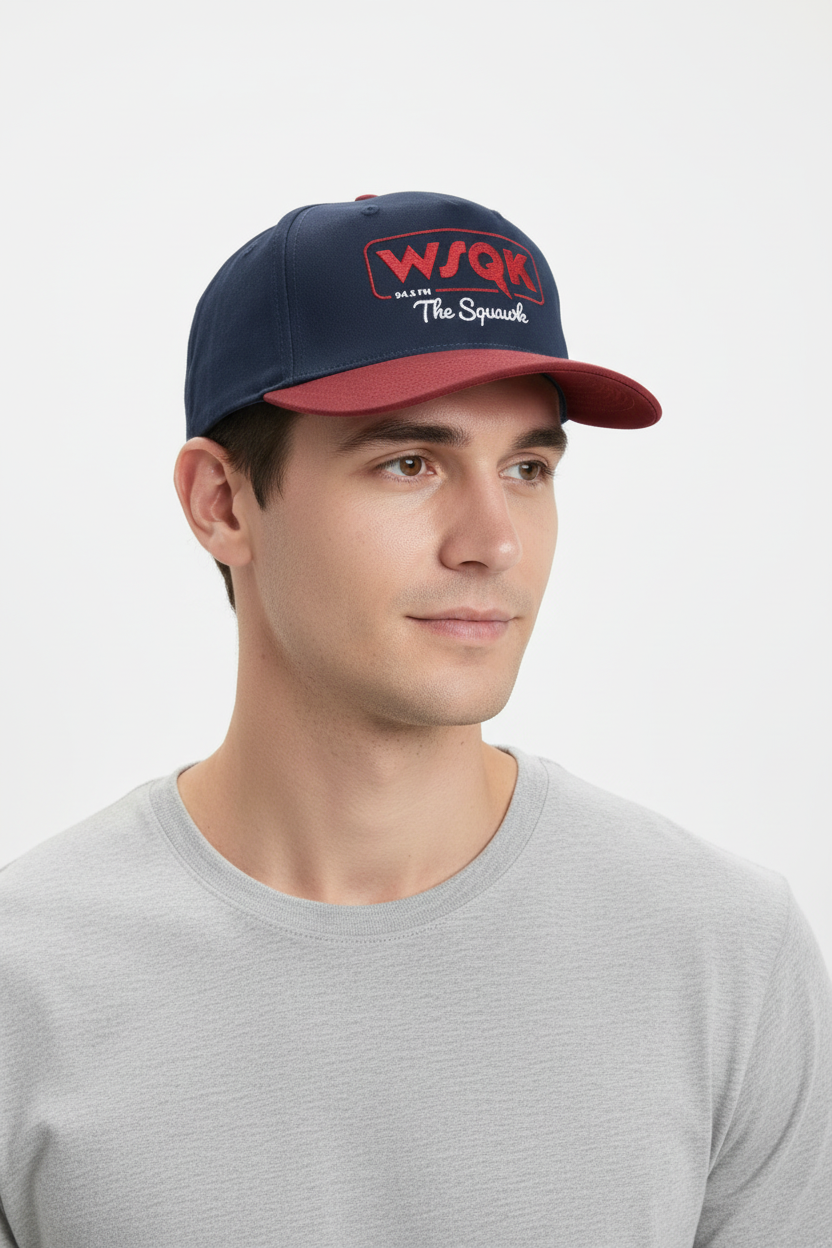 WSQK 94.5 FM Two-Tone Cap – Stranger Things Inspired Embroidered Hat | ThreadForge UK