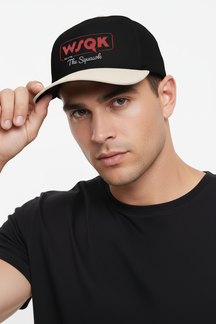 WSQK 94.5 FM Two-Tone Cap – Stranger Things Inspired Embroidered Hat | ThreadForge UK